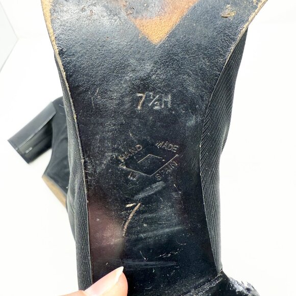 Vtg Y2K Donald Pliner	Black Fabric Ankle Booties Women's Sz 7.5 Made in Spain - Picture 10 of 11